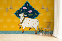 Divine Lotus Pichwai Wallpaper Design