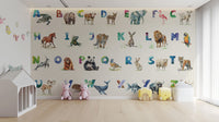 Fun letter and animal wallpaper design
