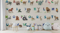 Interactive alphabet learning wall mural