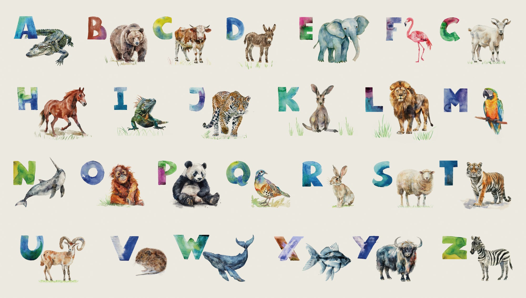 Alphabet Menagerie Kids Wallpaper