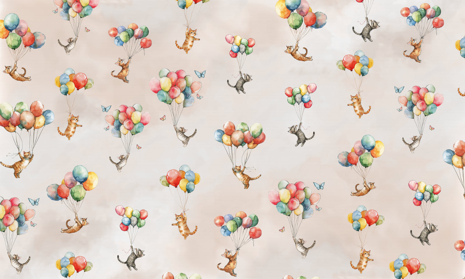 Floating Feline Fantasy Wallpaper