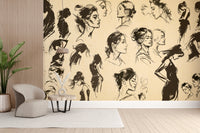 Grace in Black Wallpaper, modern and sleek.

