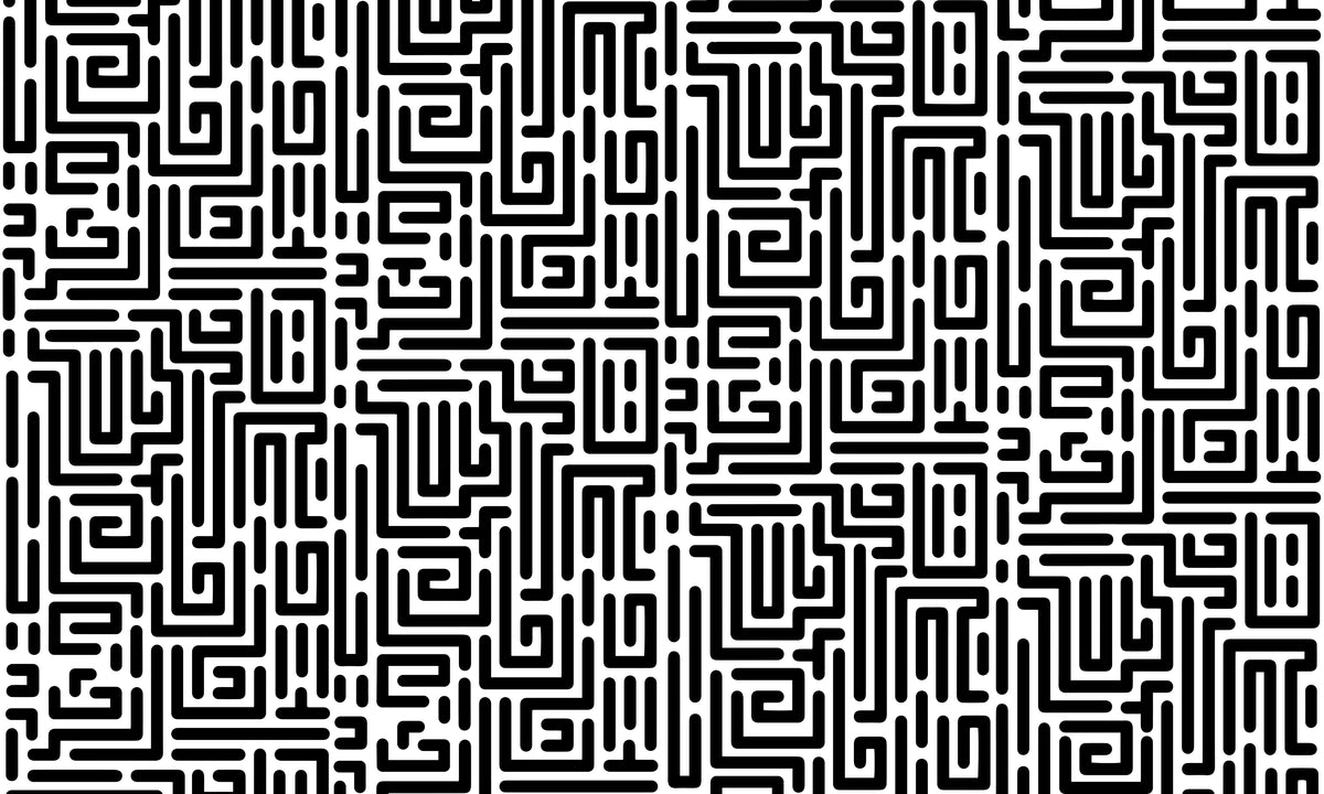 Monochrome Maze Geometric Wallpaper