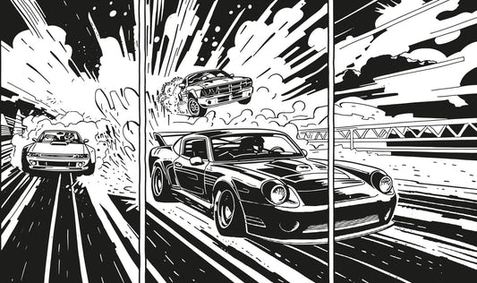 Monochrome Muscle Car Wallpaper