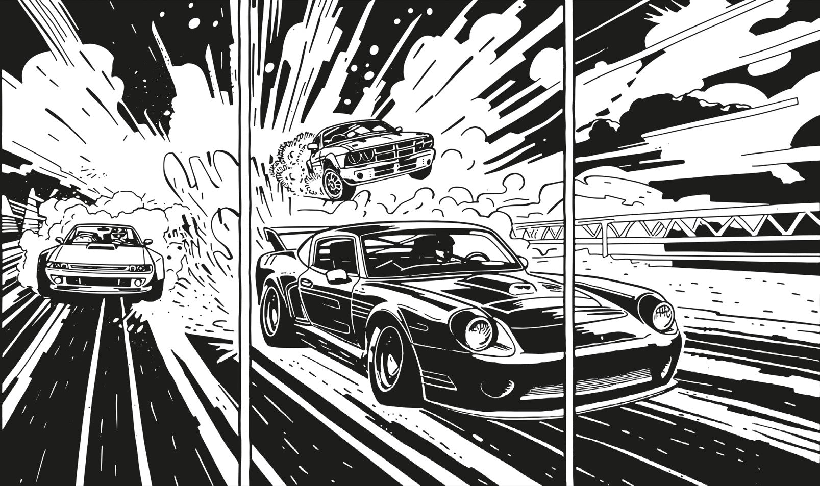 Monochrome Muscle Car Wallpaper