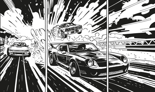 Monochrome Muscle Car Wallpaper