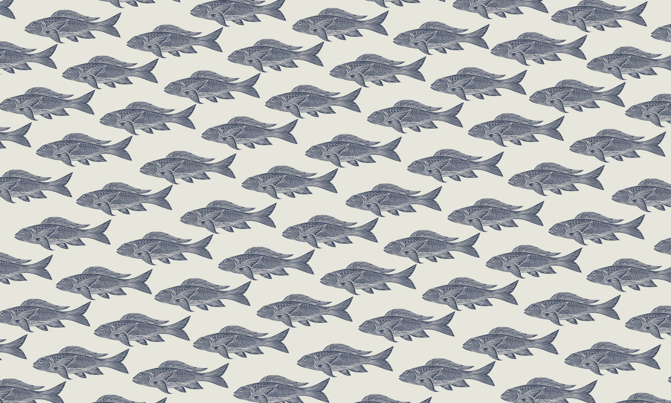 Vintage Catch Nautical Fish Wallpaper