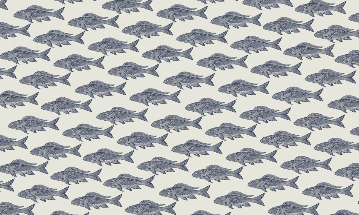 Vintage Catch Nautical Fish Wallpaper