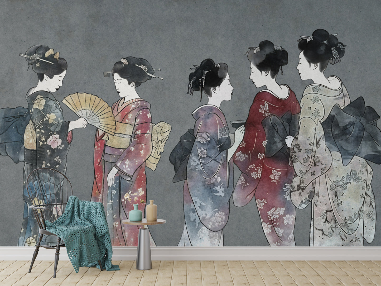 Whispers of Silk Japanese Kimono Wallpaper