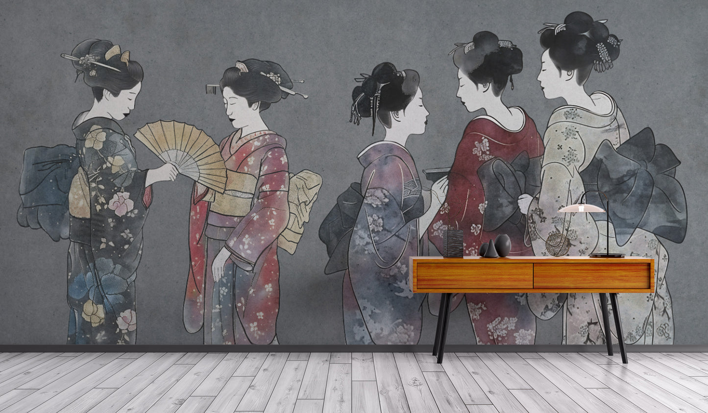 Whispers of Silk Japanese Kimono Wallpaper