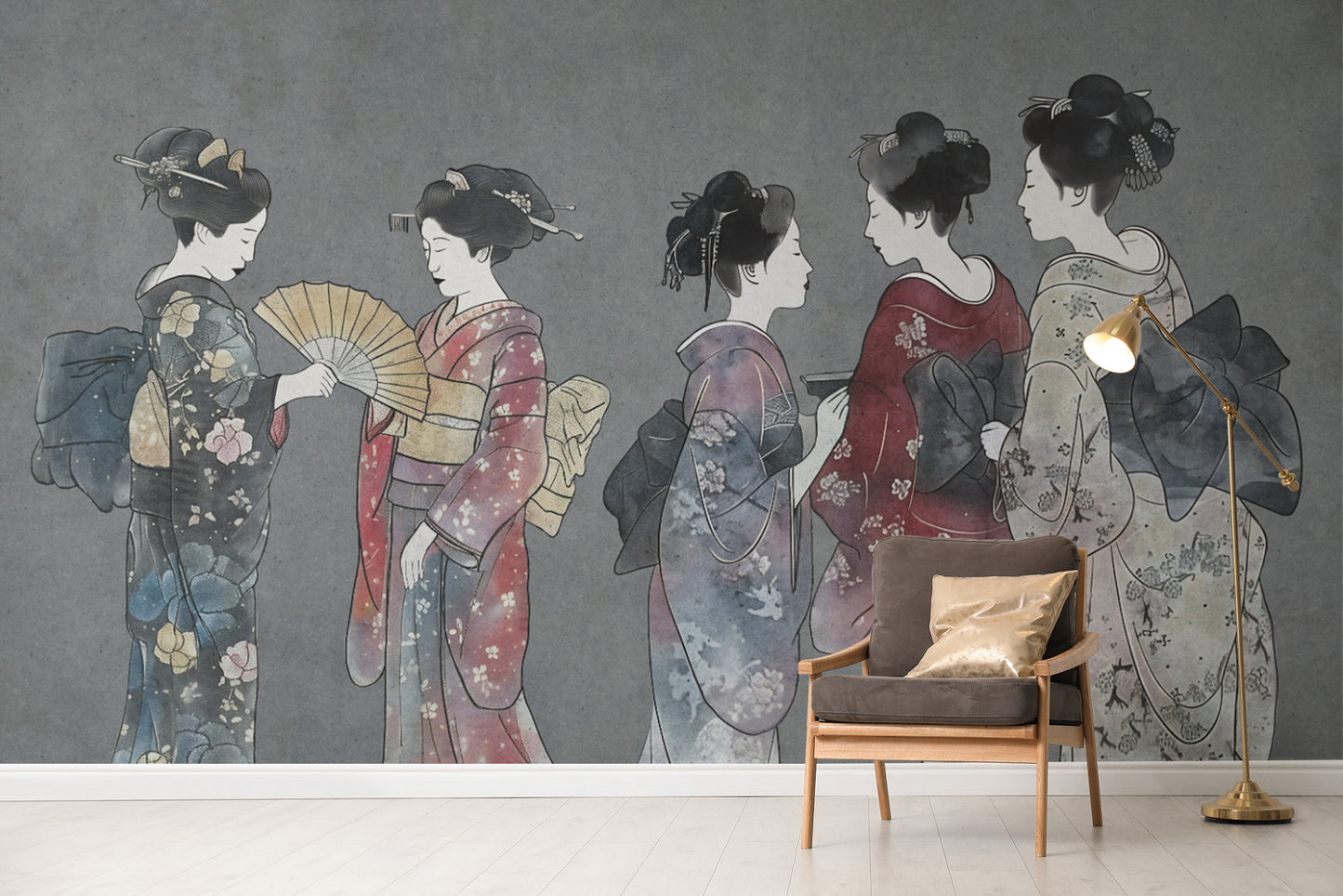 Whispers of Silk Japanese Kimono Wallpaper