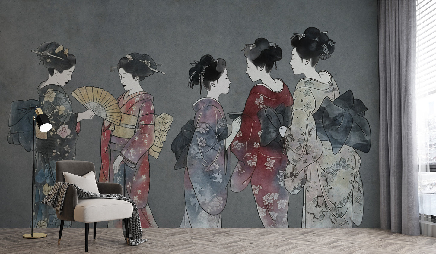 Whispers of Silk Japanese Kimono Wallpaper