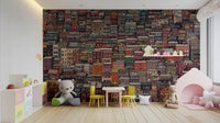 Vibrant layered cityscape wallpaper mural