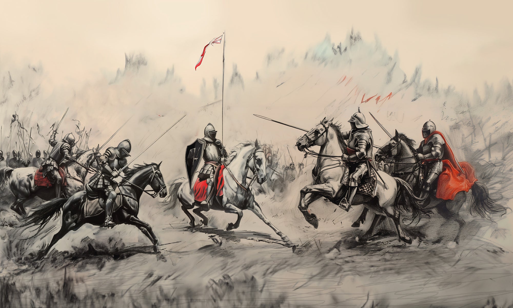Clash of Steel Medieval Wallpaper