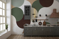 Dynamic geometric pattern wallpaper for feature walls

