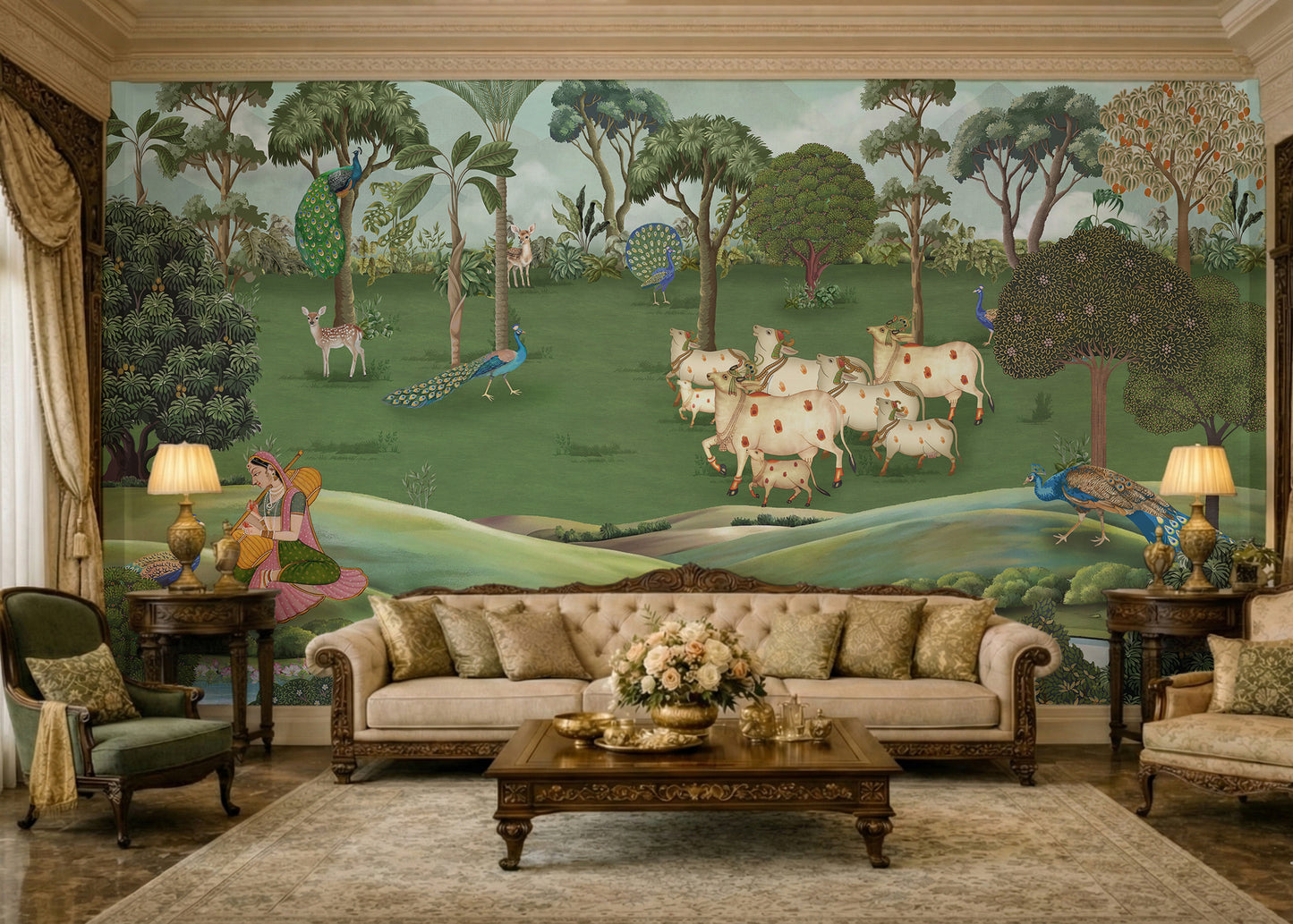 Pichwai Pastures Wall Mural