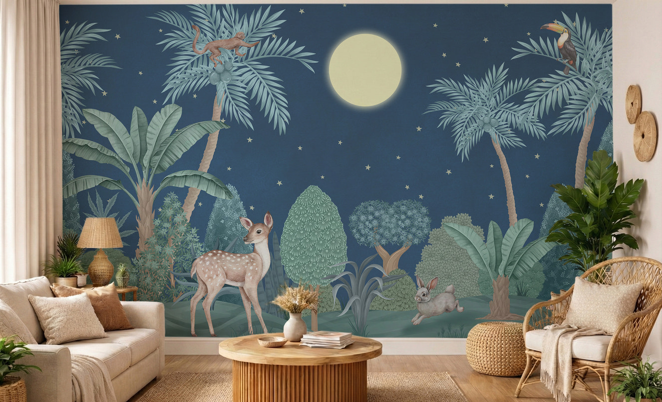 Moonlit Jungle Wall Mural
