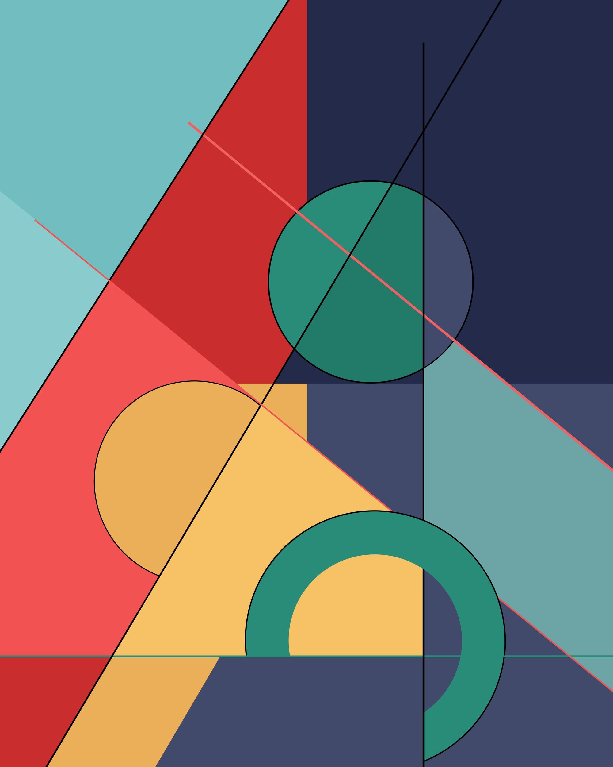 Bold Bauhaus Wall Mural