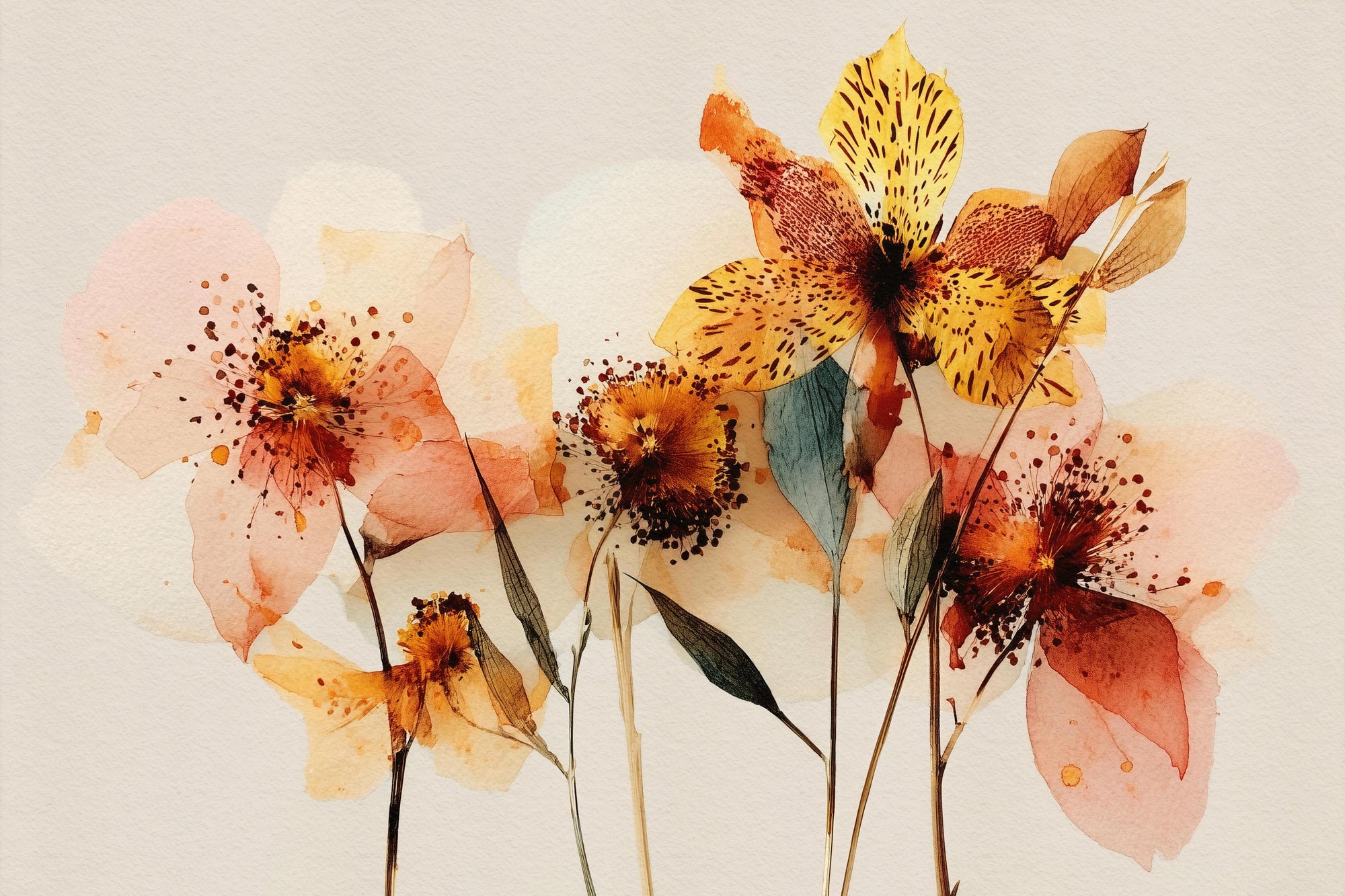 Watercolor Bloom Wall Mural
