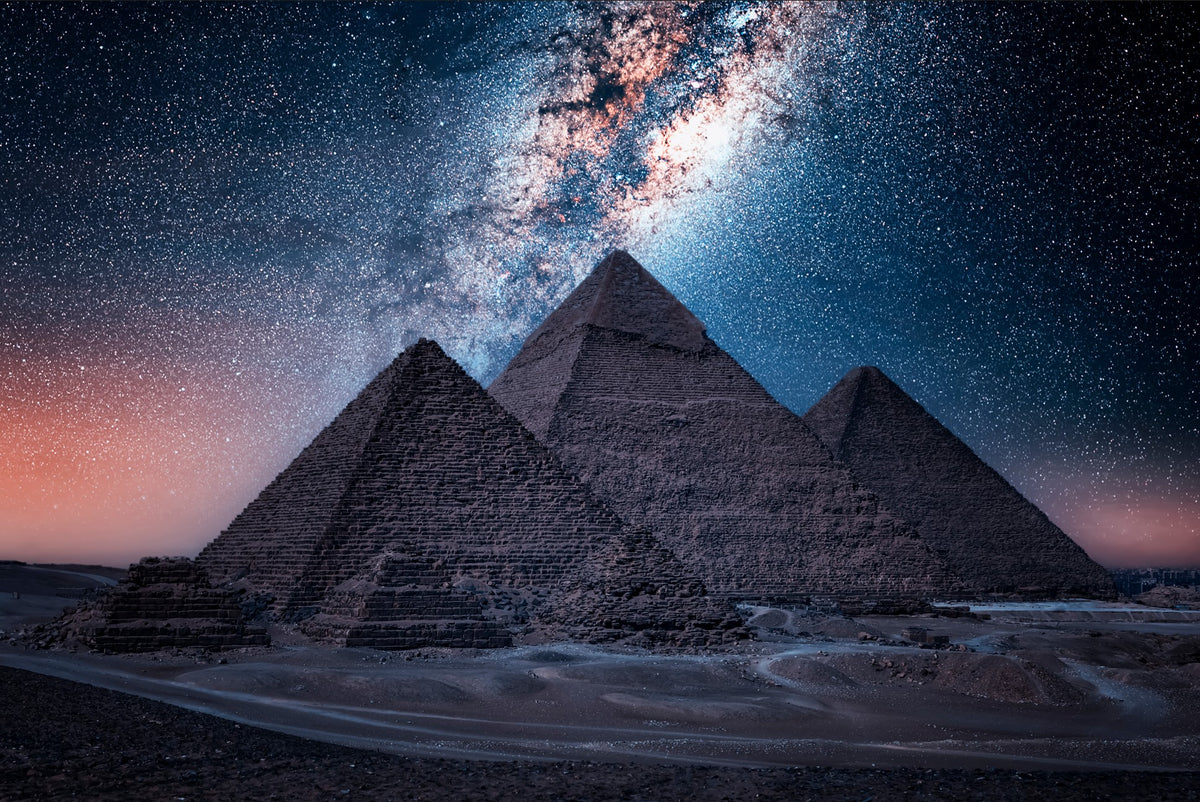 Pyramids at Night Wall Mural