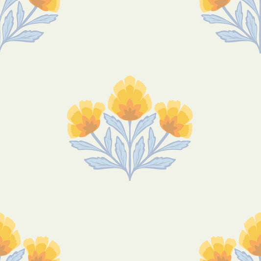 Golden Bloom Repeat Wallpaper⁠