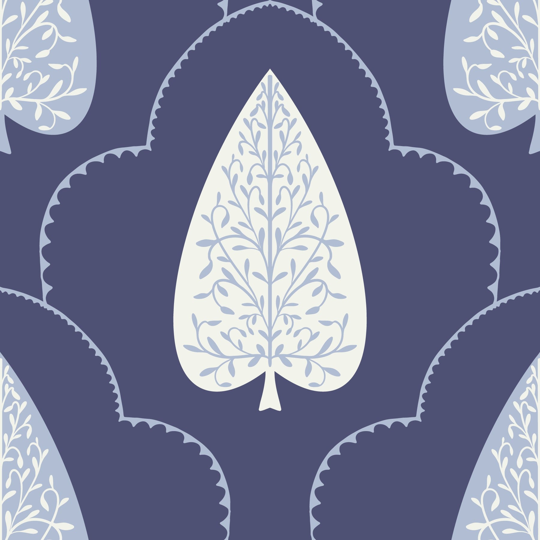 Indigo Grove: Botanical Echoes Wallpaper⁠