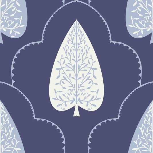 Indigo Grove: Botanical Echoes Wallpaper⁠