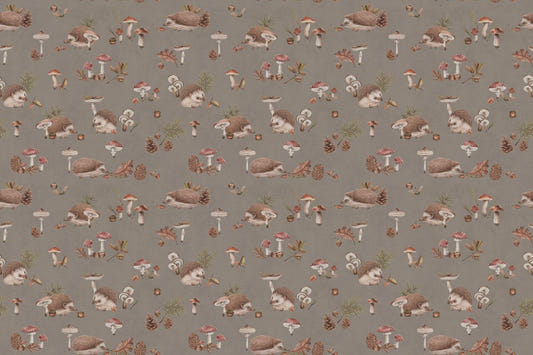 Hedgehog Forest Brown Wallpaper