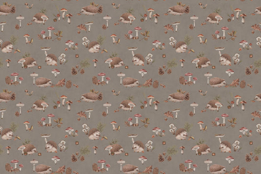 Hedgehog Forest Brown Wallpaper