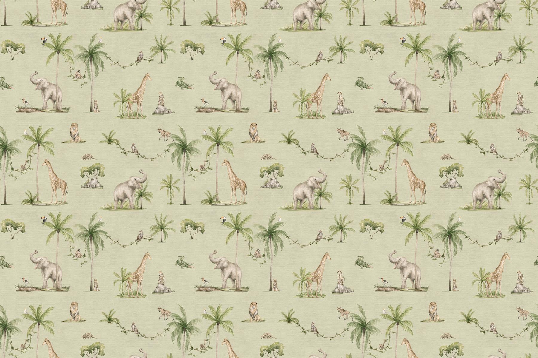 Green Safari Wildlife Wallpaper