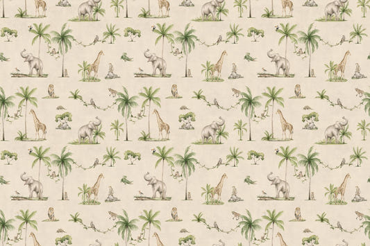 Beige Safari Wildlife Wallpaper