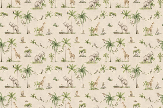Beige Safari Wildlife Wallpaper
