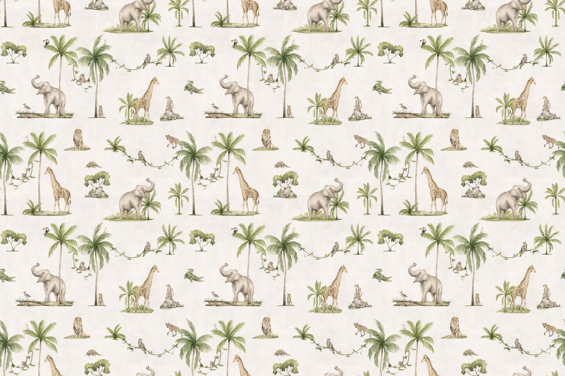 Light Grey Safari Wildlife Wallpaper