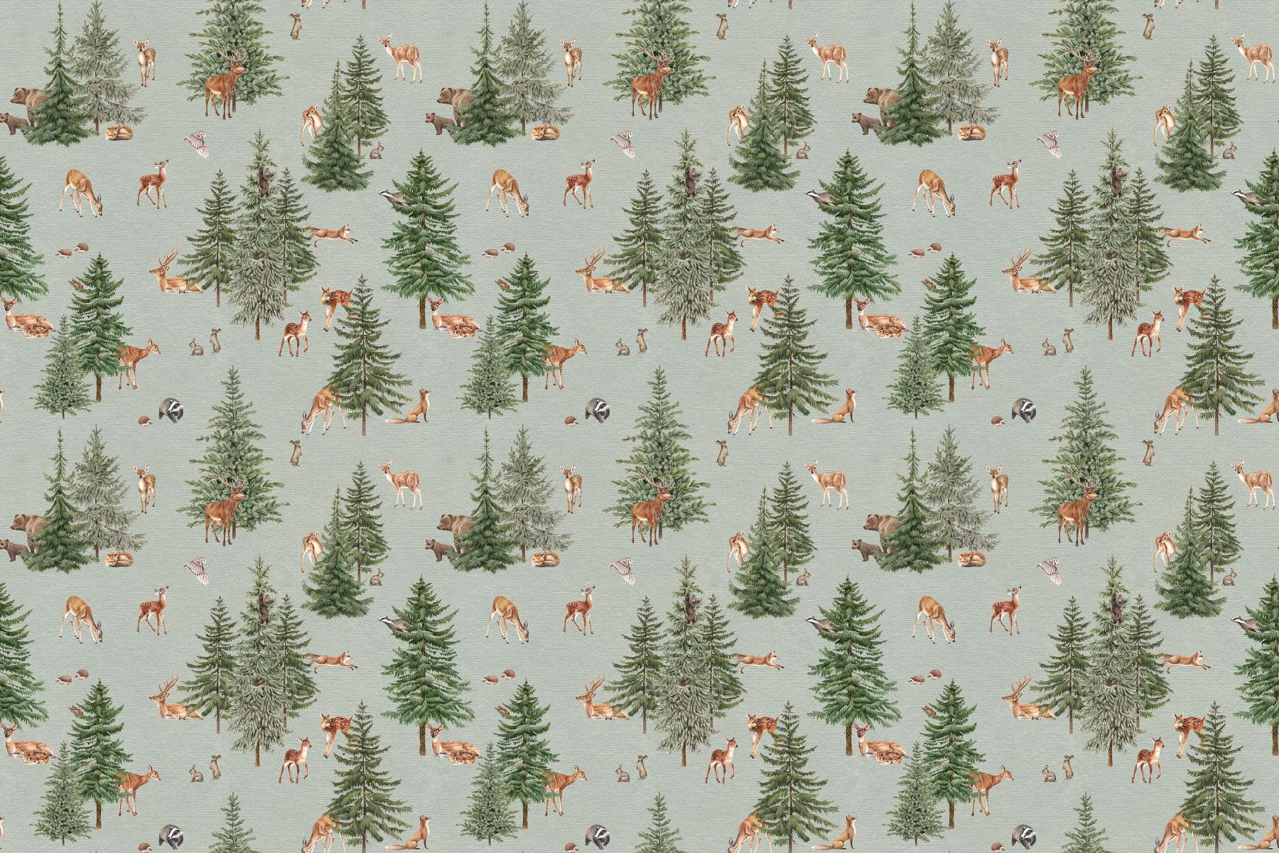Woodland Deer Forest Wallpaper