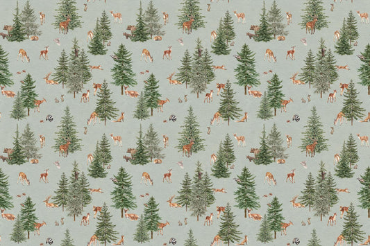 Woodland Deer Forest Wallpaper