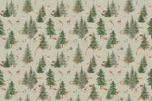 Green Woodland Deer Forest Wallpaper