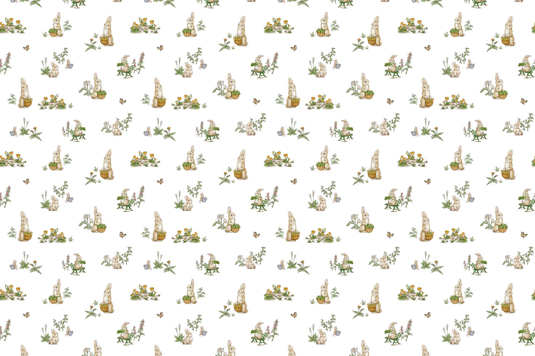 Bunny Garden Delight Wallpaper