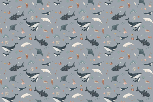 Dusty Blue Ocean Giants Marine Wallpaper