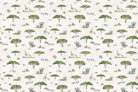 White African Savannah Wildlife Wallpaper