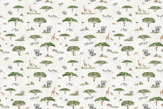 White African Savannah Wildlife Wallpaper