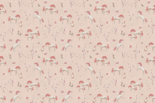 PInk Blush Unicorn Girls Wallpaper