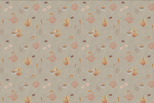 Brown Oceanic Wonders Wallpaper Mural