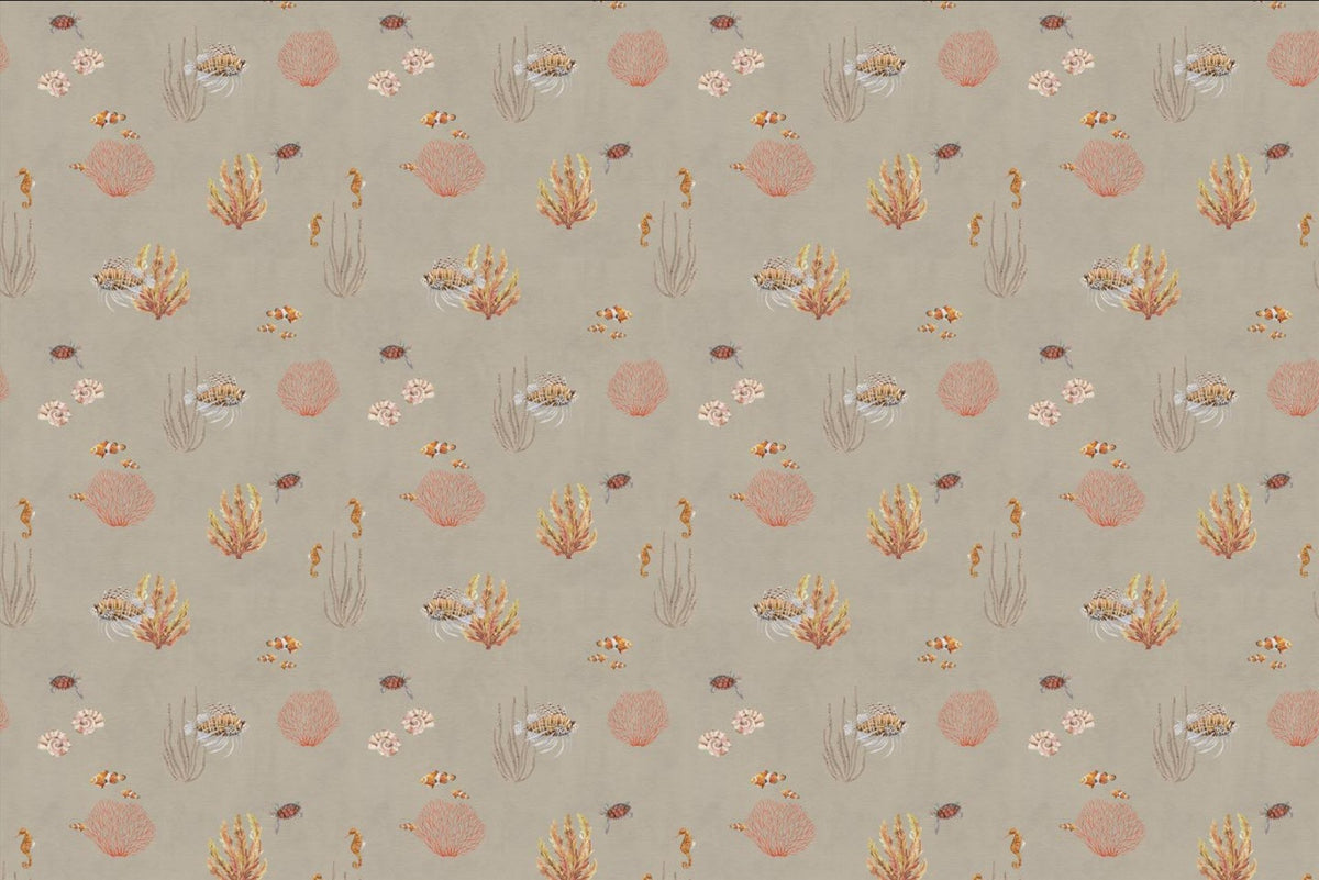 Brown Oceanic Wonders Wallpaper Mural