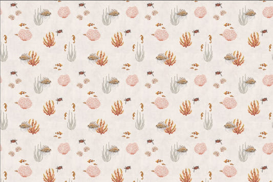 White Oceanic Wonders Wallpaper Mural