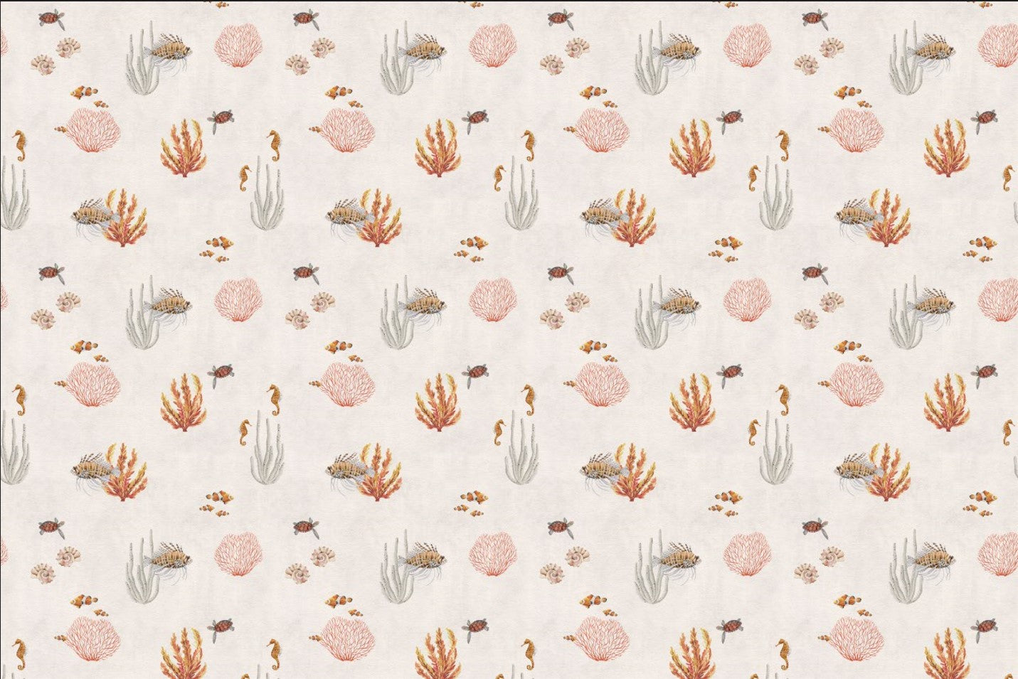 White Oceanic Wonders Wallpaper Mural