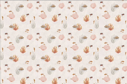 White Oceanic Wonders Wallpaper Mural