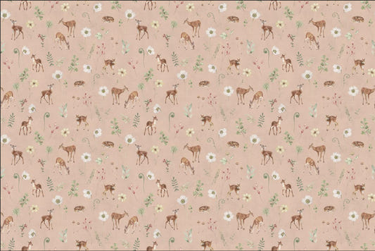 Blush Pink Woodland Deer Wallpaper