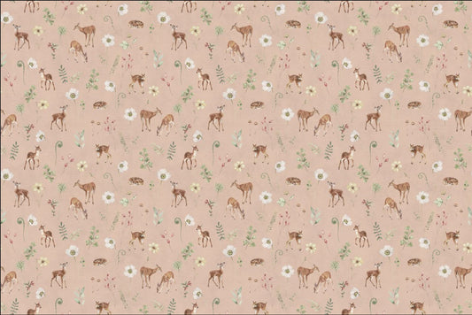 Blush Pink Woodland Deer Wallpaper