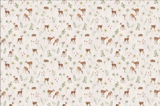 Ivory Woodland Deer Wallpaper Mural