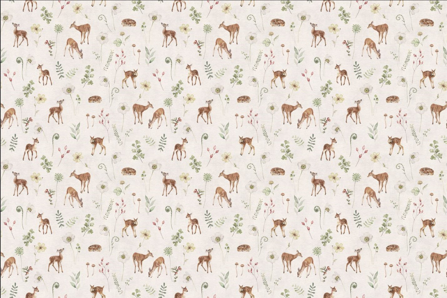 Ivory Woodland Deer Wallpaper Mural